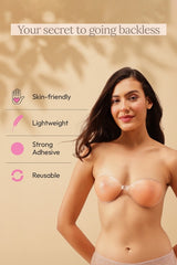 Reusable Silicone Stick-On Bra Cups for Women | Invisible Backless Strapless Push-Up Bra
